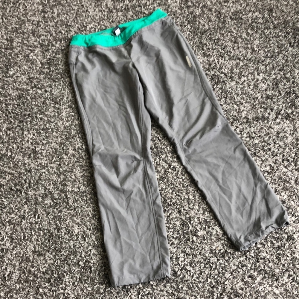 Mec grey light weight pants. Green waist.